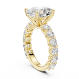 Gold Ring DDLR-087, Oval center stone, Yellow Gold, view 1