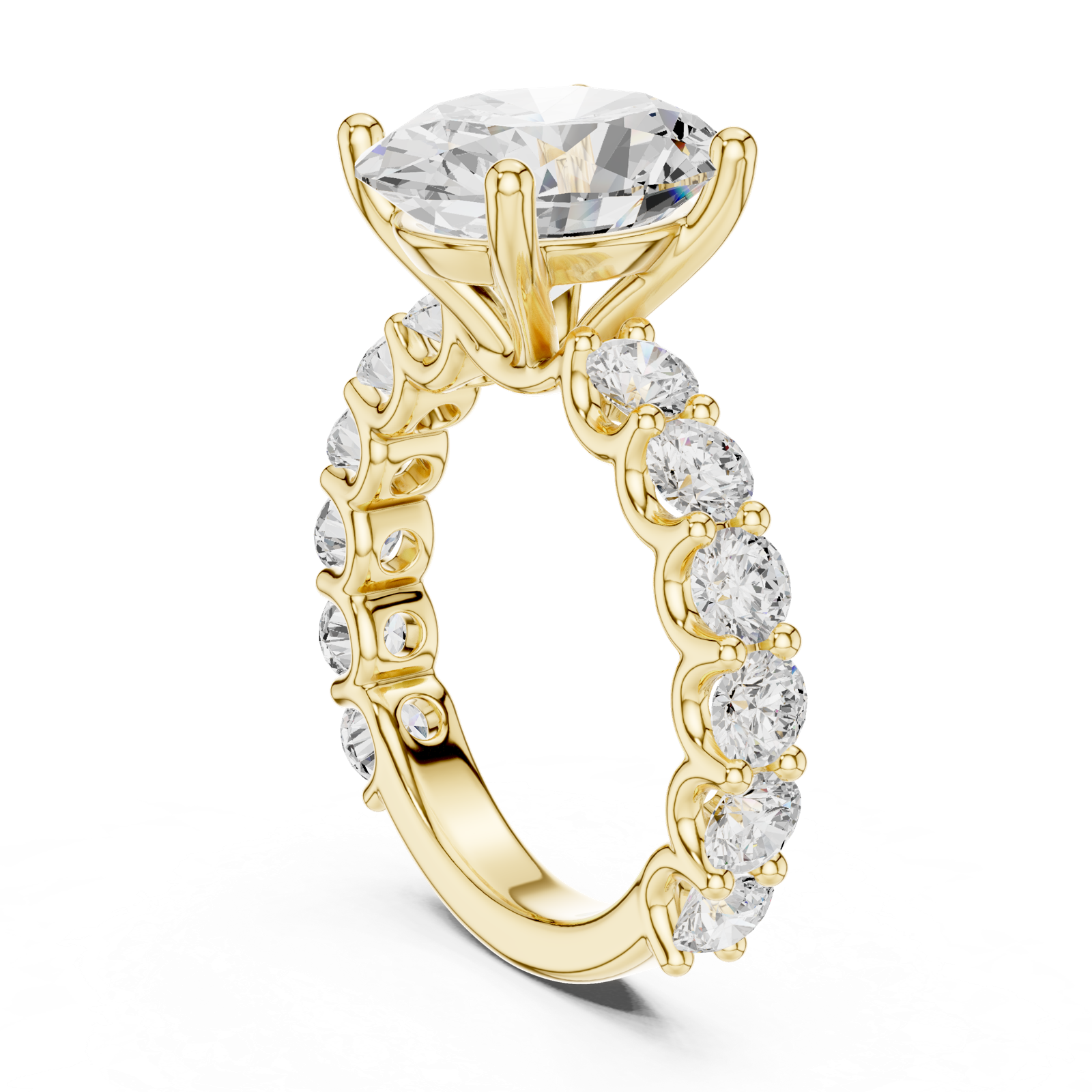Gold Ring DDLR-087, Oval center stone, Yellow Gold, view 1