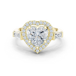 Gold Ring, Heart center stone, Yellow Gold