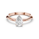 Gold Jewelry L36-6, Pear center stone, Rose Gold