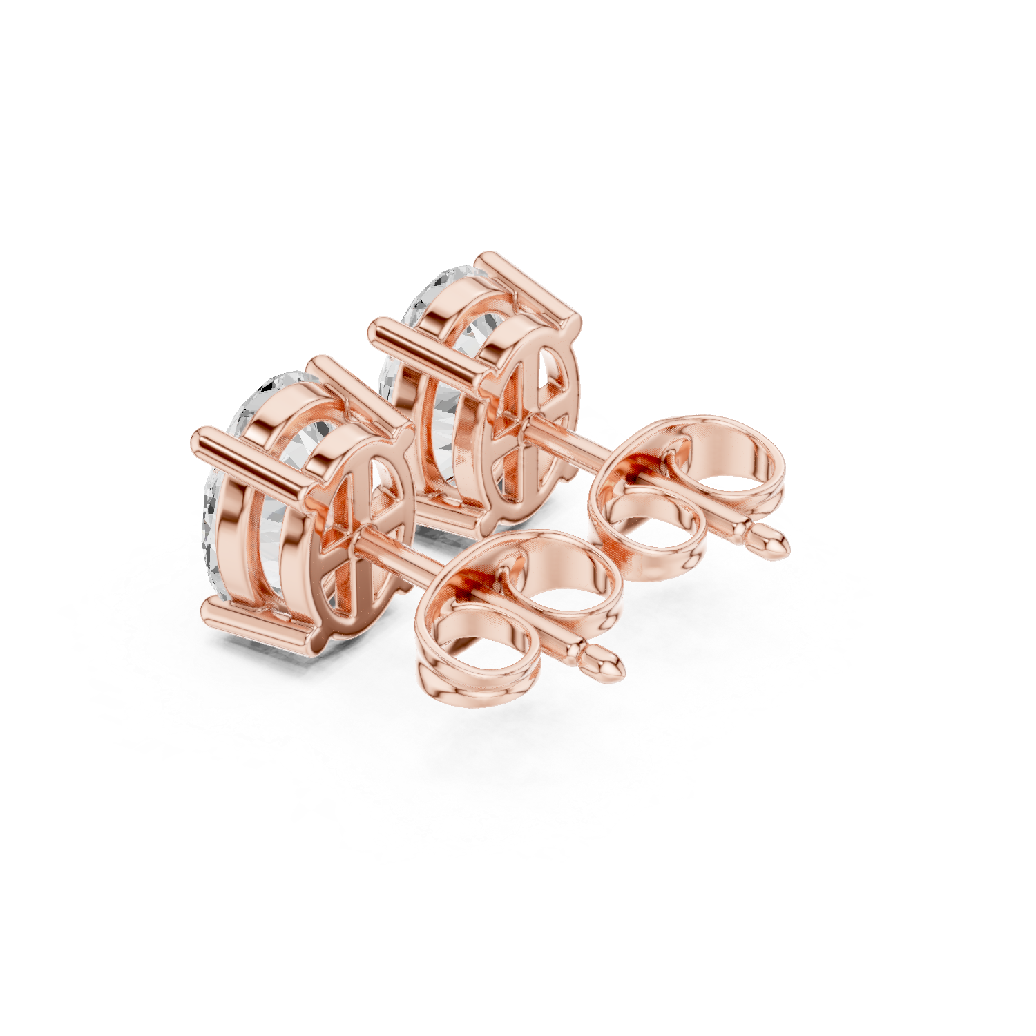 Gold Earrings SBER(5), Rose Gold, view 2