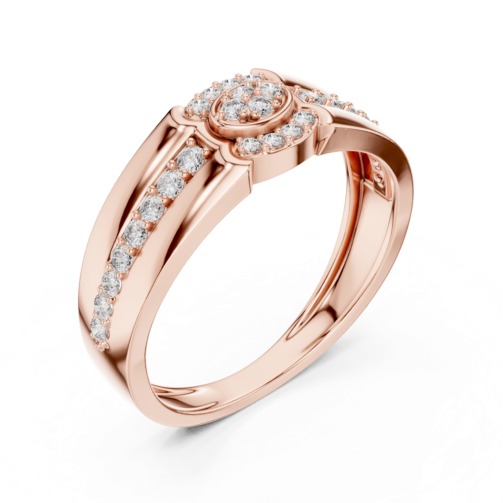 Gold Ring LR-01 (41), Rose Gold, view 2