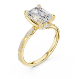 Gold Ring DDLR-167, Emerald center stone, Yellow Gold, view 2