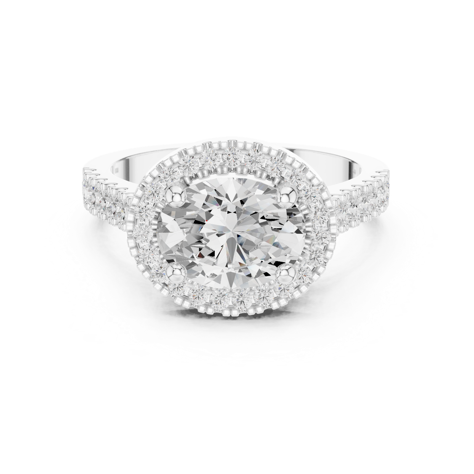 Gold Ring DDLR-322, White Gold, view 4