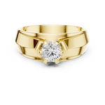 14K Solid Gold Lab Diamond Solitaire Ring, Yellow Gold, view 4