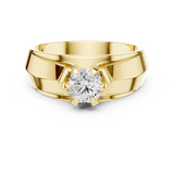 14K Solid Gold Lab Diamond Solitaire Ring, Yellow Gold, view 4