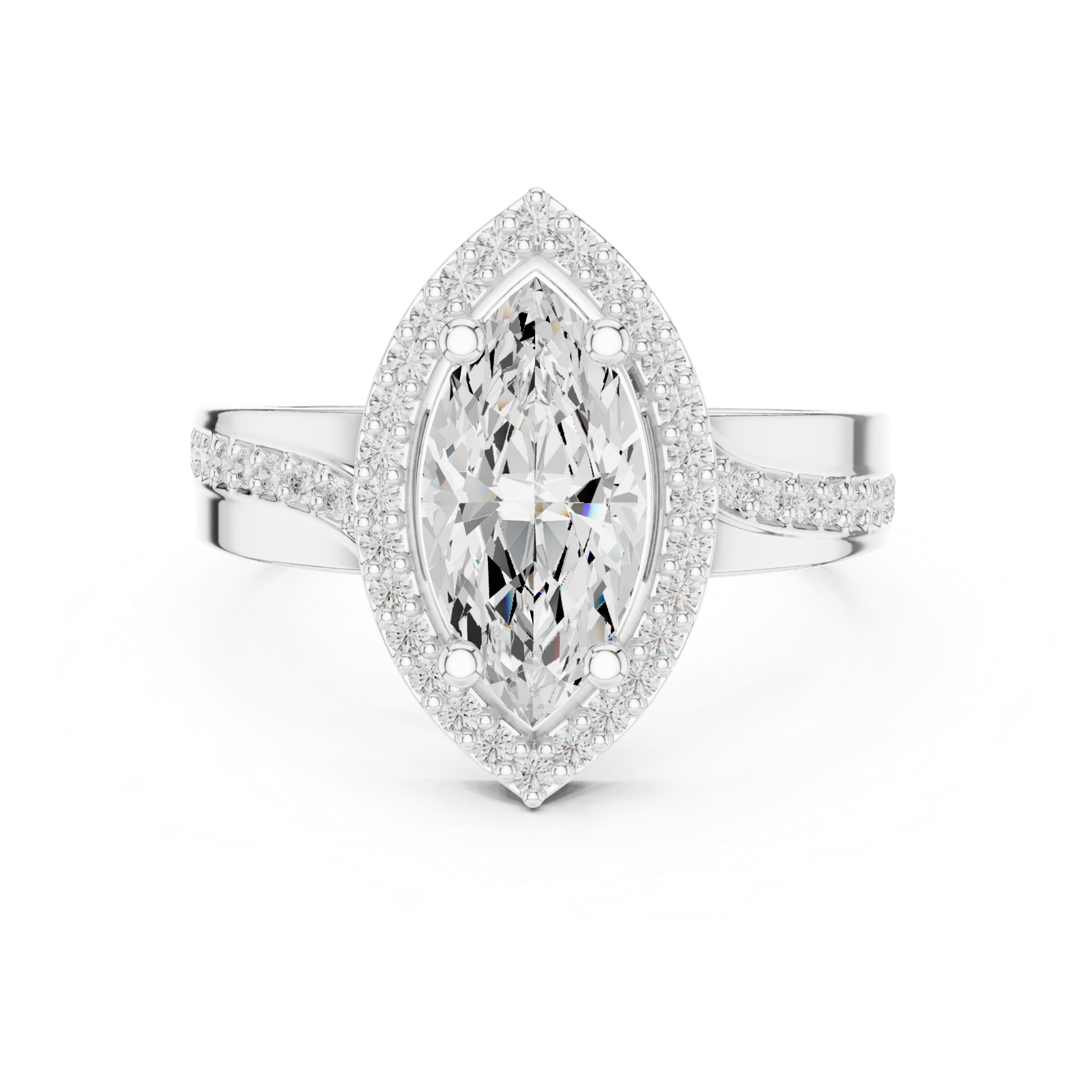 Gold Ring DDLR-355, White Gold, view 4