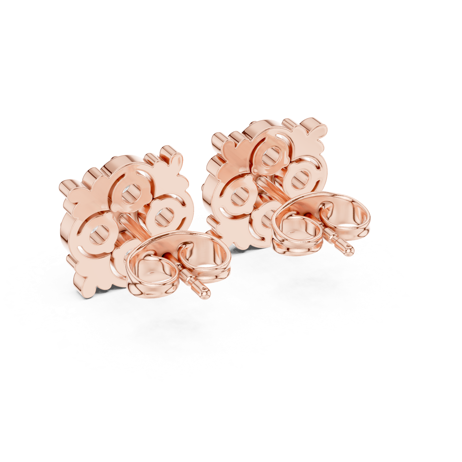 Gold Earrings 9-10044E, Rose Gold, view 3