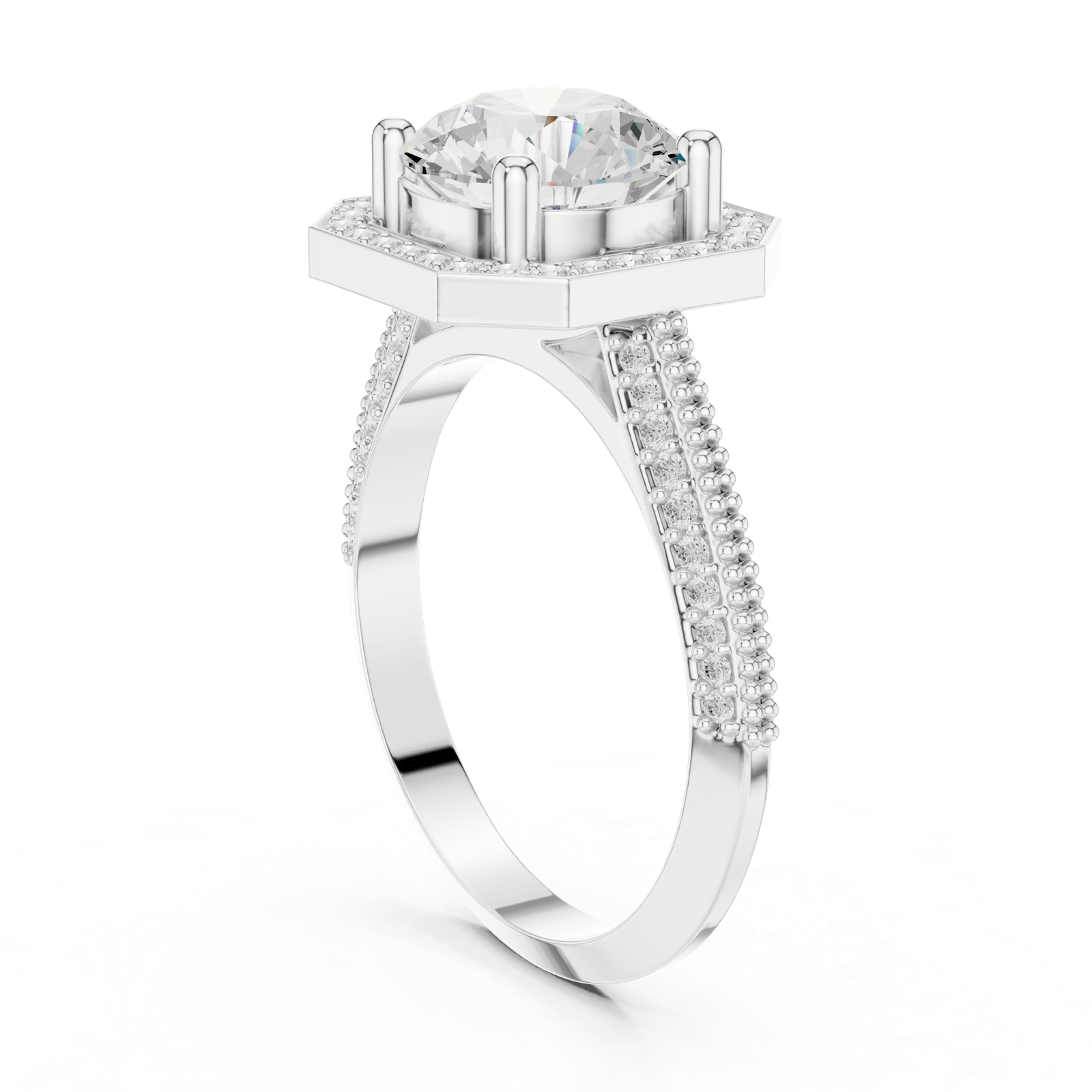 Gold Ring DDLR-407, White Gold