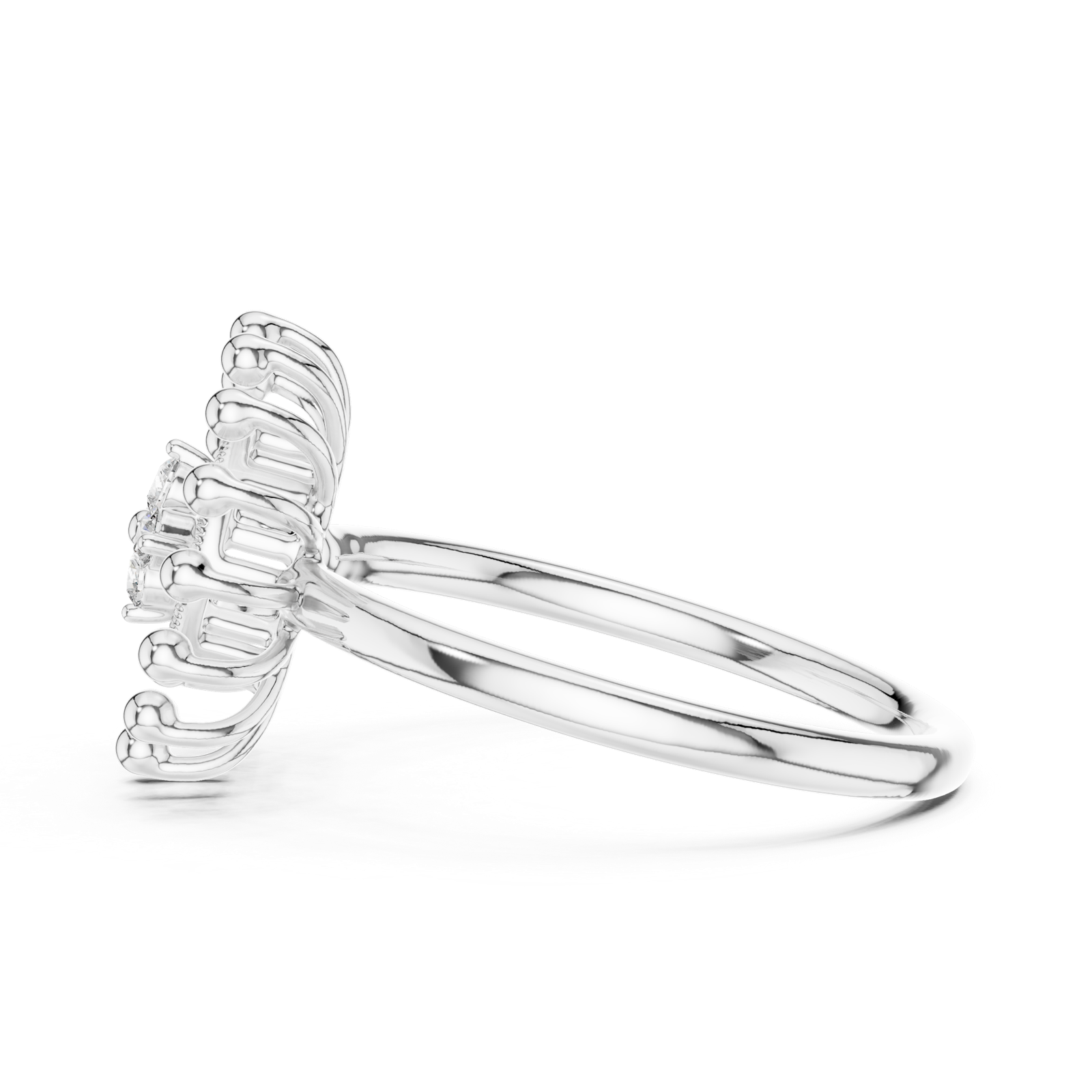 Gold Ring 12-10056@L, White Gold, view 3