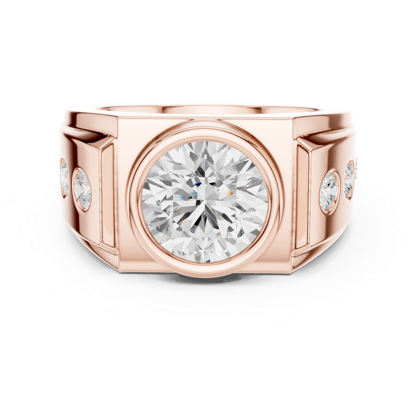 Gold Men's Ring GGR-0003, Rose Gold, view 4