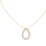 14K Solid Gold Lab Diamond Pendant Necklace, Yellow Gold, view 1