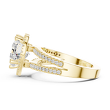 Gold Ring DDLR-350, Heart center stone, Yellow Gold, view 3