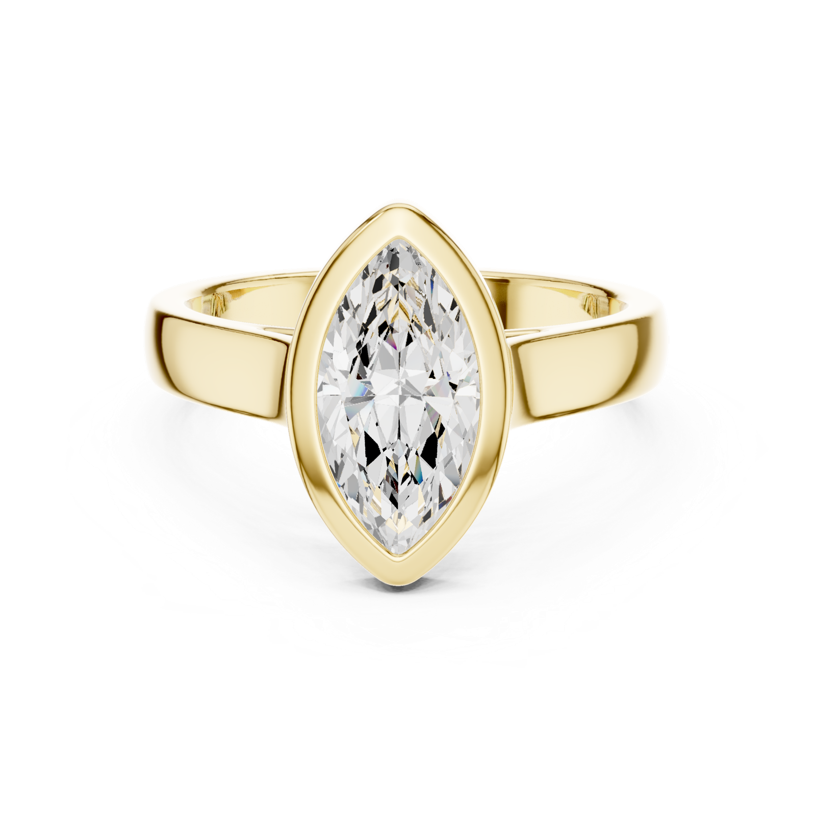 Gold Jewelry L36-3, Marquise center stone, Yellow Gold, view 4