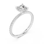 Gold Jewelry, Asscher center stone, White Gold, view 2