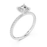 Gold Jewelry, Asscher center stone, White Gold, view 2