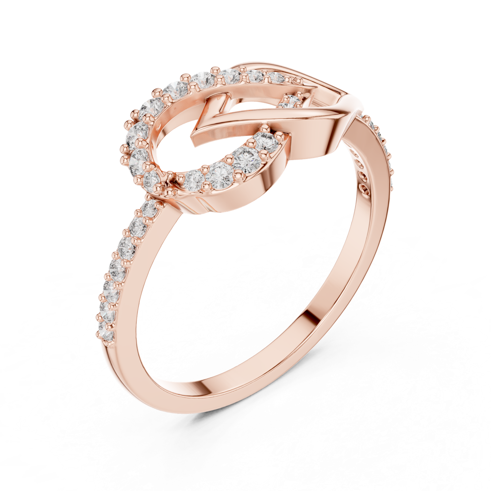 Gold Ring LR-01 (54), Rose Gold, view 2