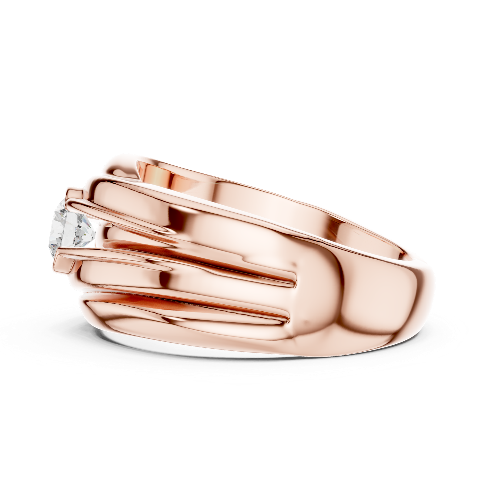 Gold Men's Ring GGR-0020, Rose Gold, view 3
