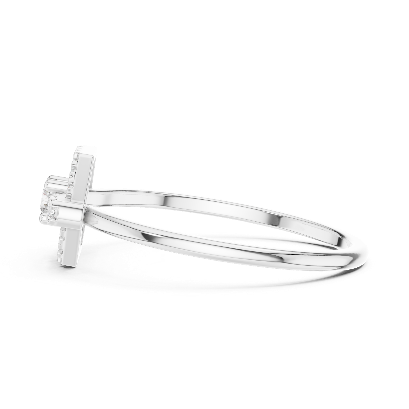 Gold Ring HLR-196, White Gold, view 3