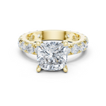 Gold Jewelry, Cushion center stone, Yellow Gold