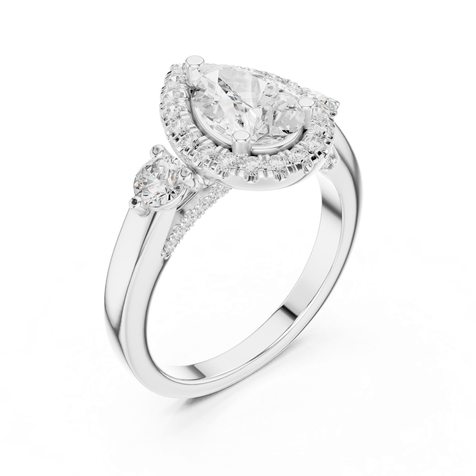 Gold Ring DDLR-280, White Gold, view 2