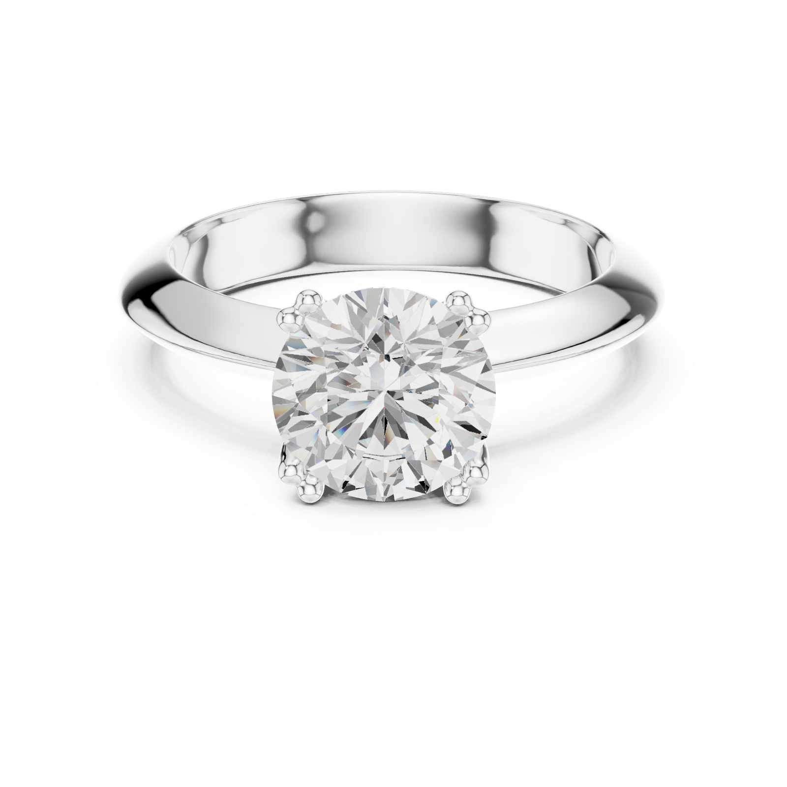 Gold Jewelry L36-8, Round center stone, White Gold, view 4