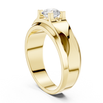 14K Solid Gold Lab Diamond Solitaire Ring, Yellow Gold, view 1