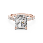 Gold Ring DDLR-259, Radiant center stone, Rose Gold, view 4