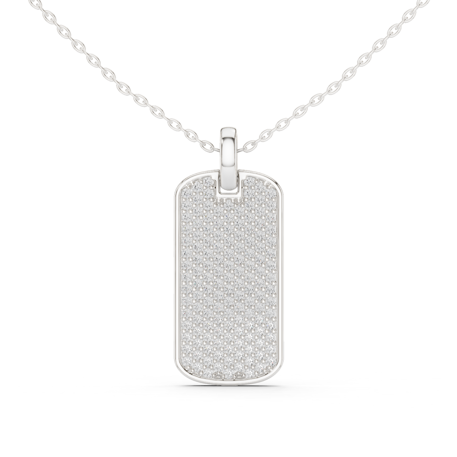 14K Solid Gold Lab Diamond Pendant Necklace, White Gold