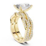 Gold Ring DDLR-300, Radiant center stone, Yellow Gold, view 1