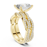 Gold Ring DDLR-300, Radiant center stone, Yellow Gold, view 1