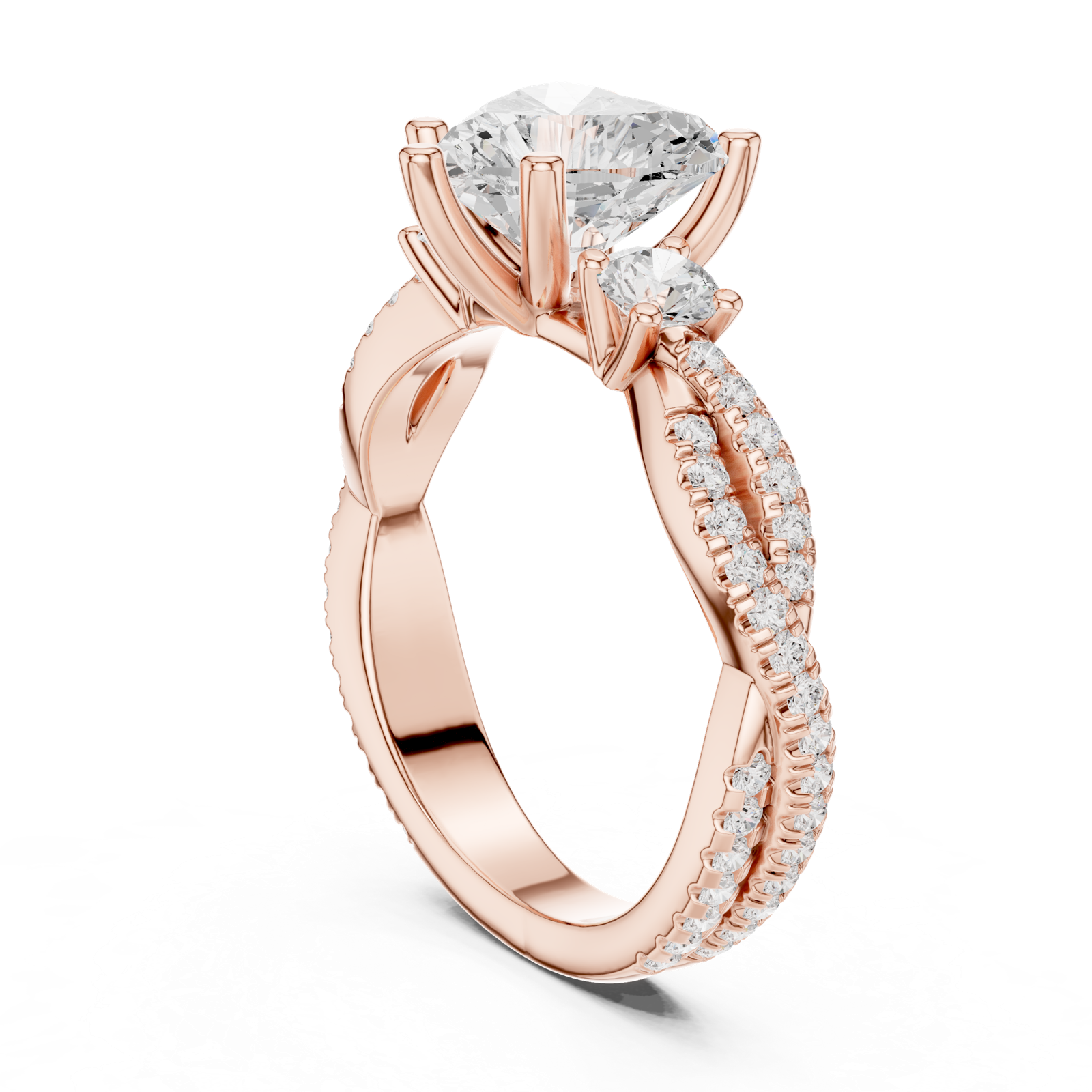 Gold Ring DDLR-1034, Rose Gold, view 1