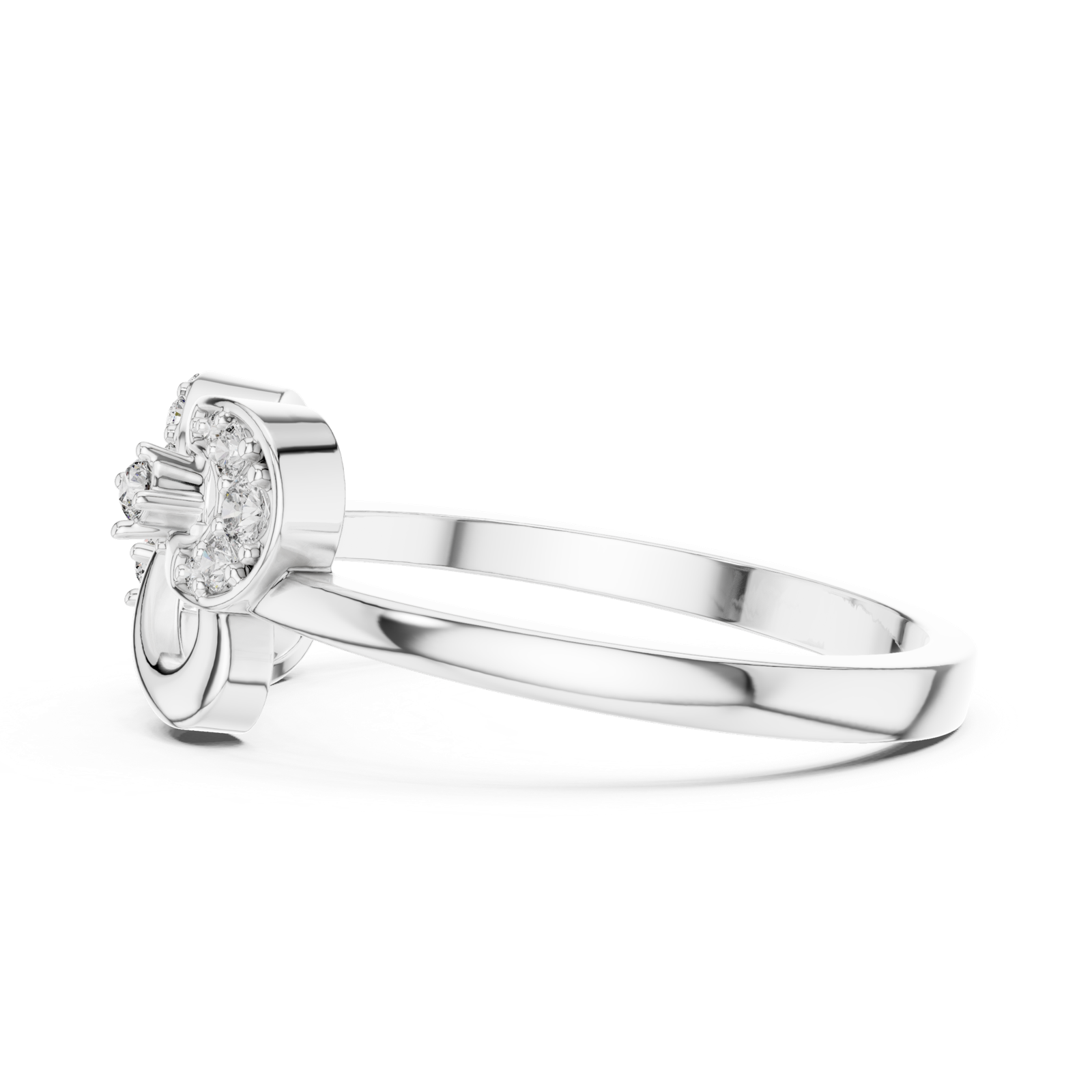 Gold Ring LR-01 (65), White Gold, view 3