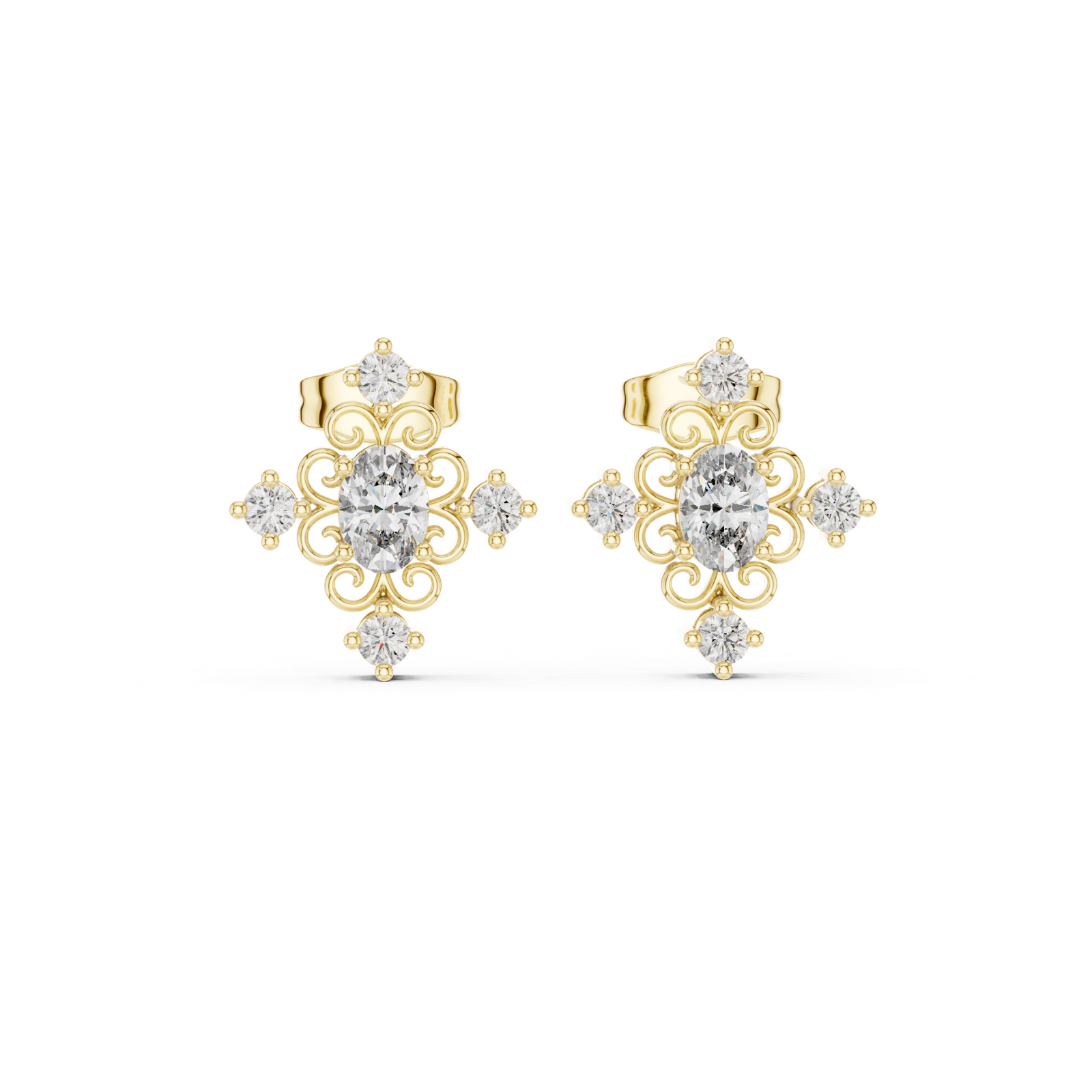 Gold Earrings AGDER-350, Yellow Gold
