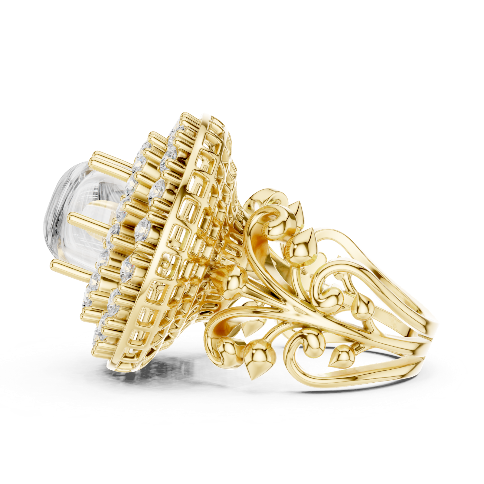 Gold Ring DDLR-748, Yellow Gold, view 3