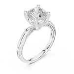Gold Ring, Cushion center stone, White Gold, view 2