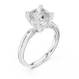Gold Ring, Cushion center stone, White Gold, view 2