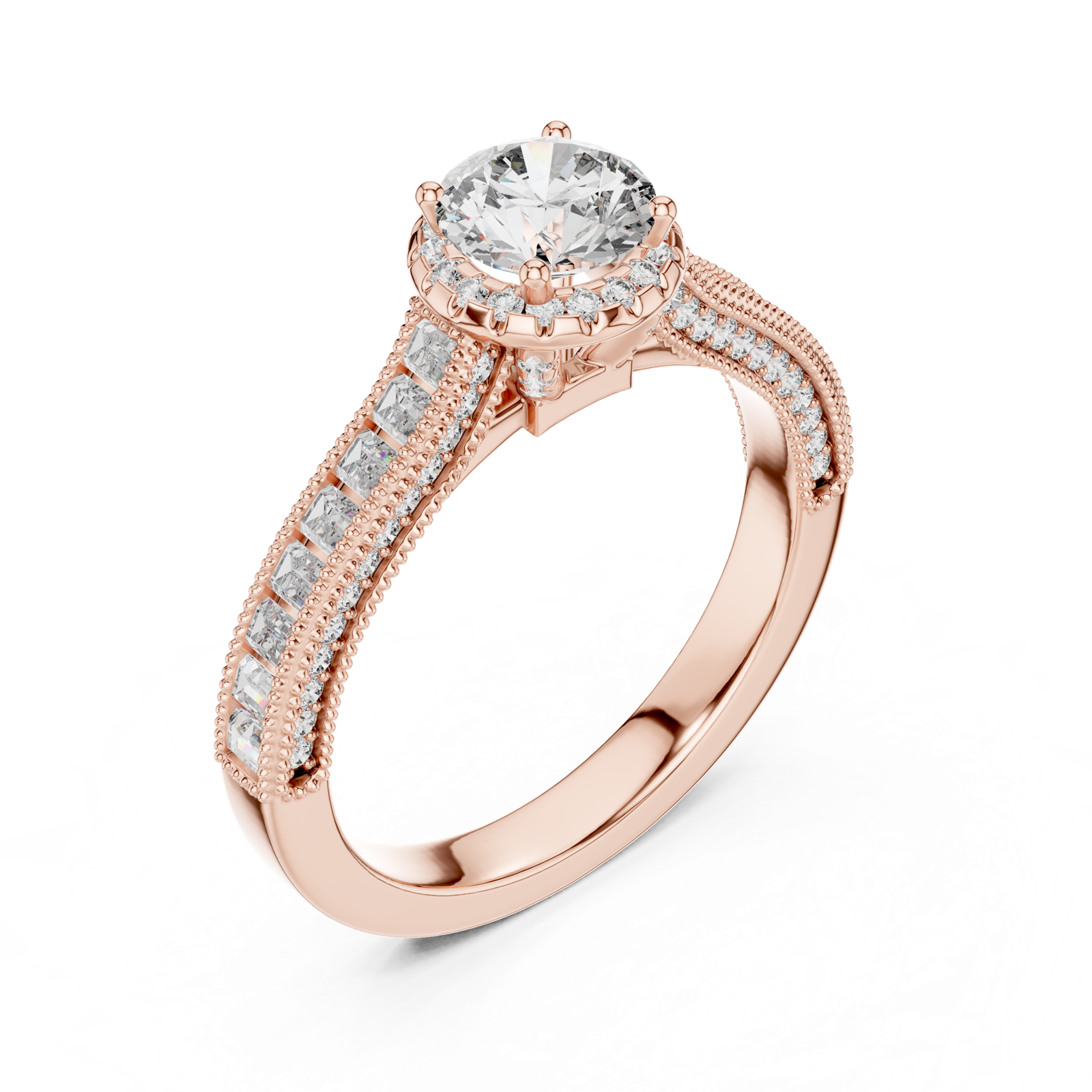 Gold Ring LR-0206, Rose Gold, view 2