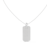 14K Solid Gold Lab Diamond Pendant Necklace, White Gold, view 1