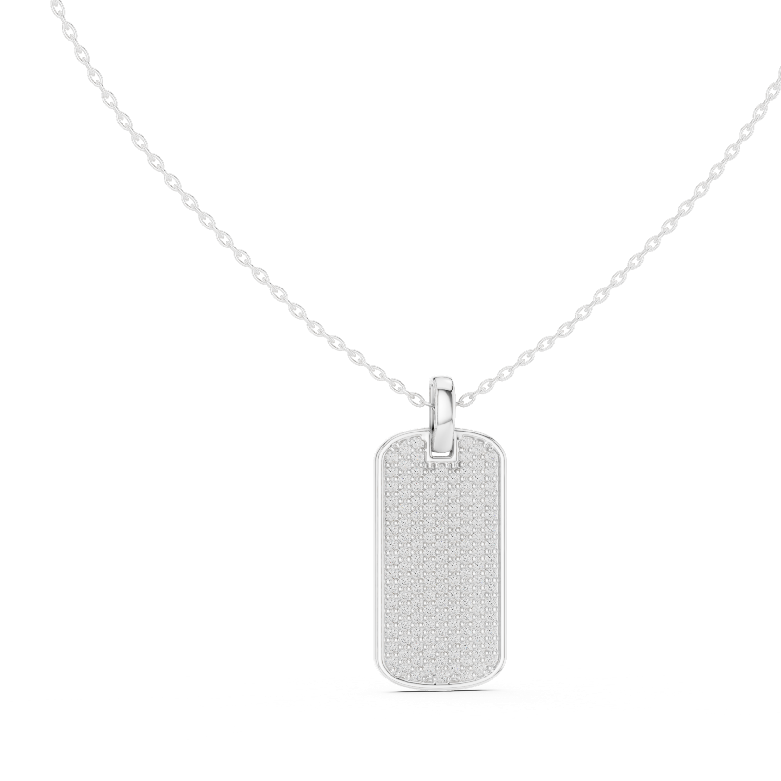 14K Solid Gold Lab Diamond Pendant Necklace, White Gold, view 1