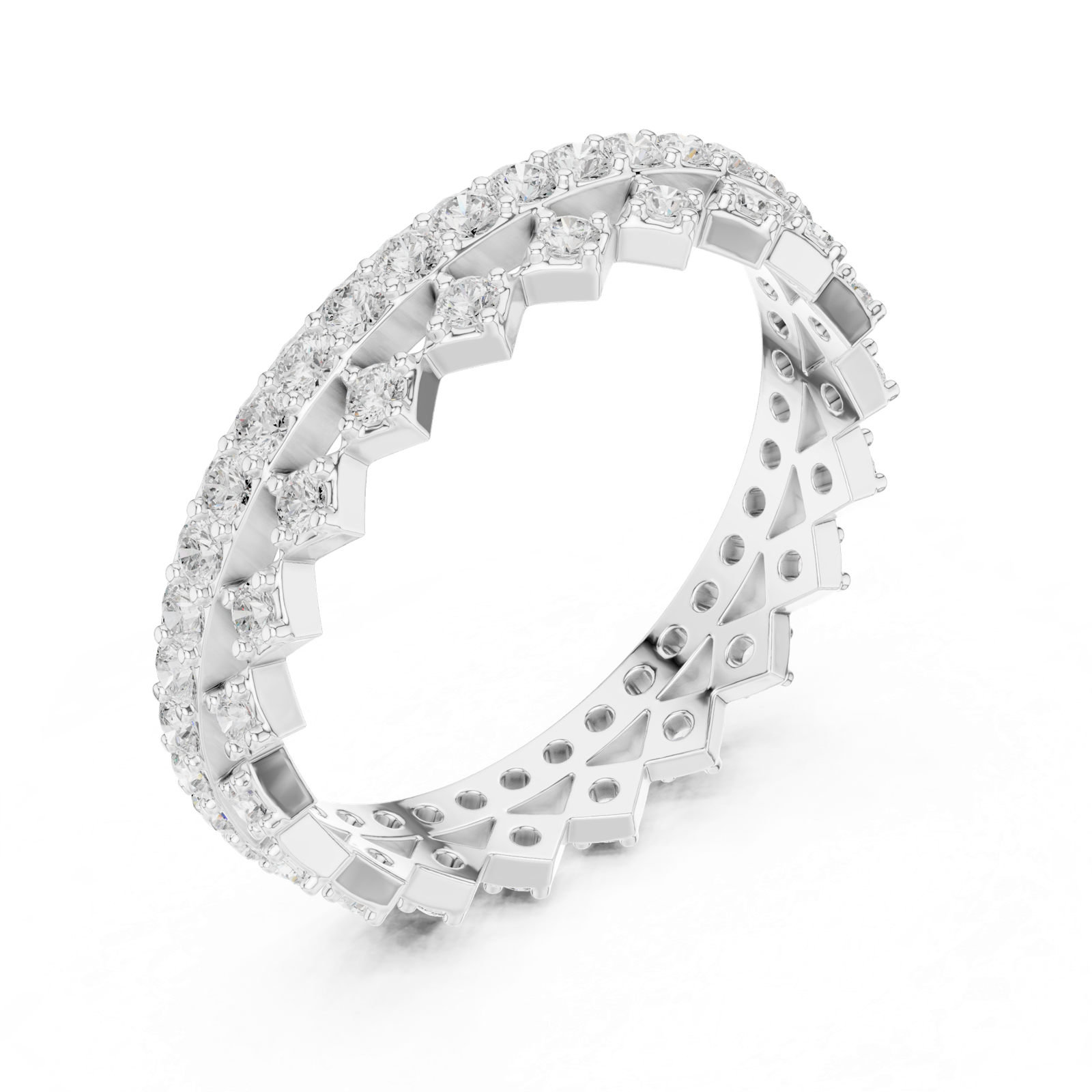 Gold Ring R41, White Gold, view 2