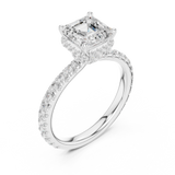 Gold Ring DDLR-165, Asscher center stone, White Gold, view 2