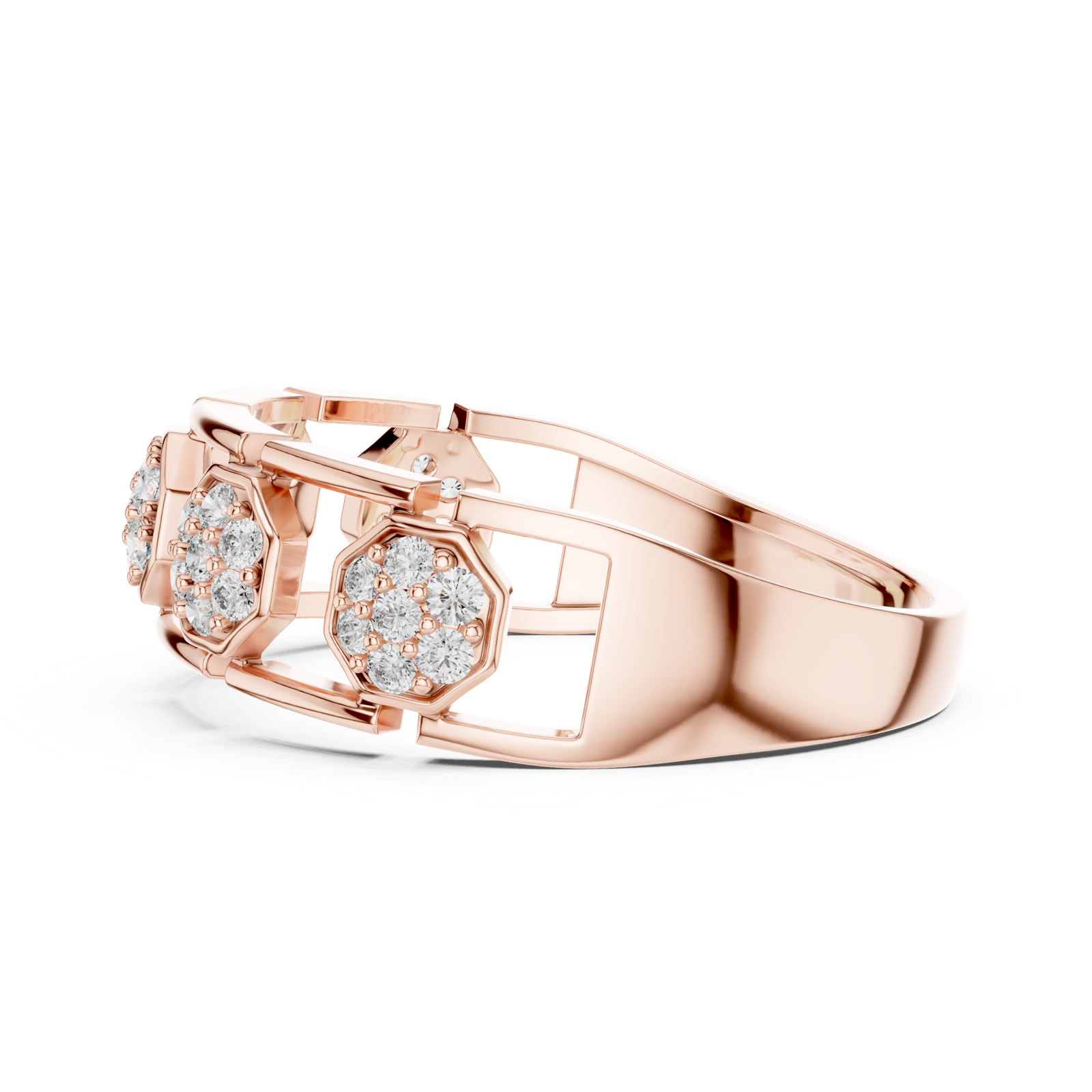 Gold Ring LR-01 (15), Rose Gold, view 3