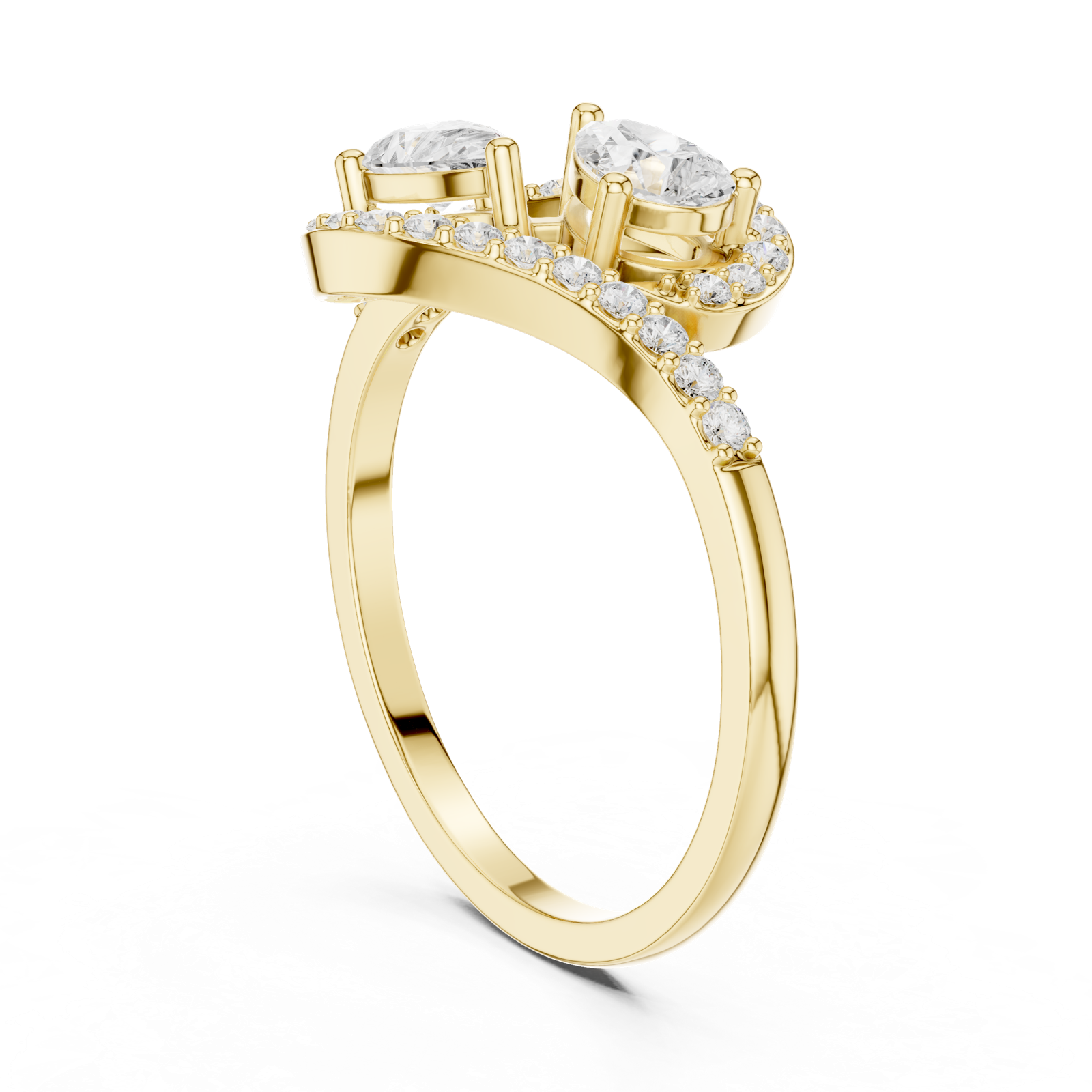 Gold Ring HLR-175, Yellow Gold, view 1