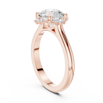 Gold Jewelry L35-123, Round center stone, Rose Gold, view 1