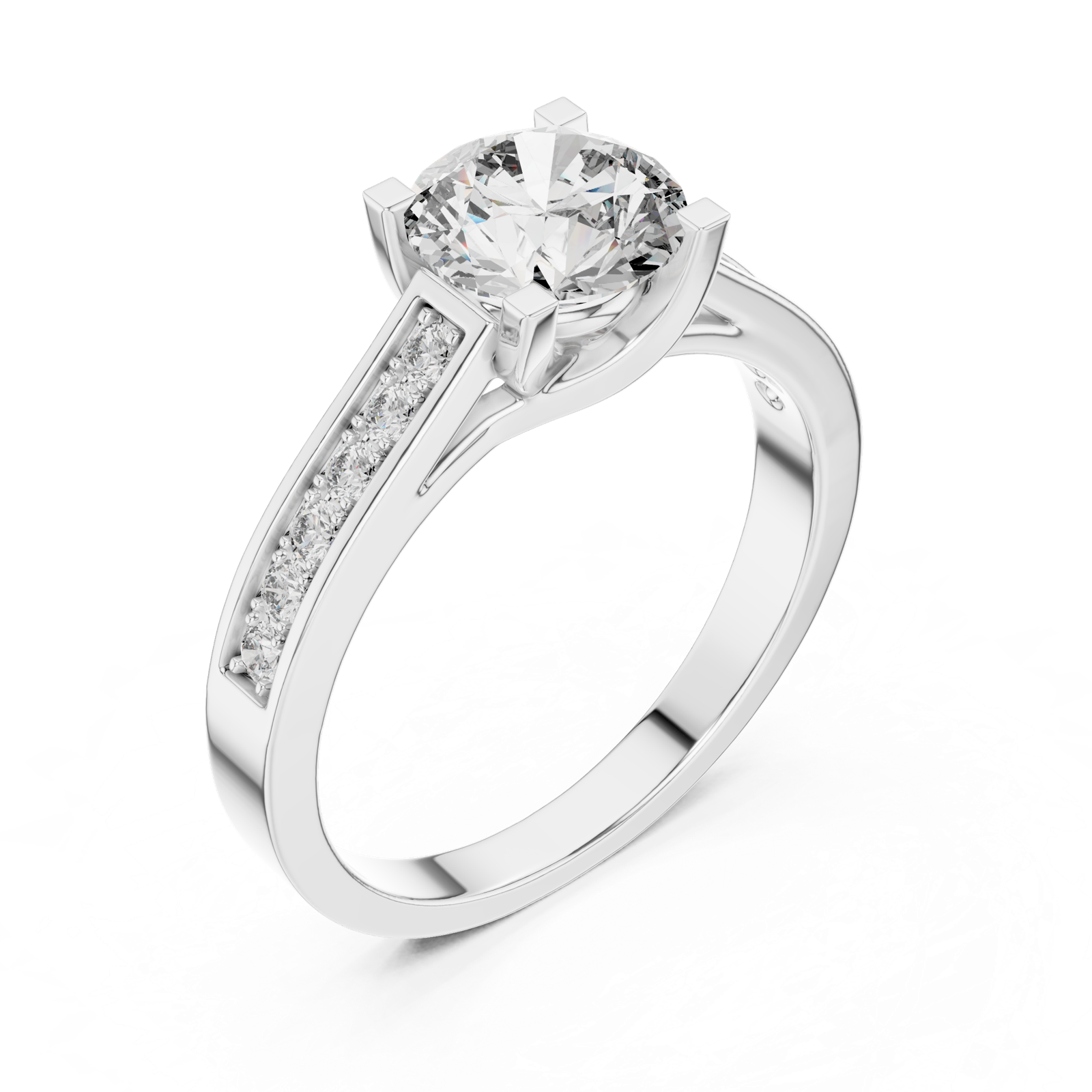 Gold Ring LR-0035, White Gold, view 2