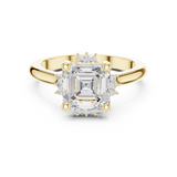 Gold Jewelry, Asscher center stone, Yellow Gold, view 4
