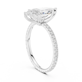 Gold Jewelry L36-16, Marquise center stone, White Gold, view 1
