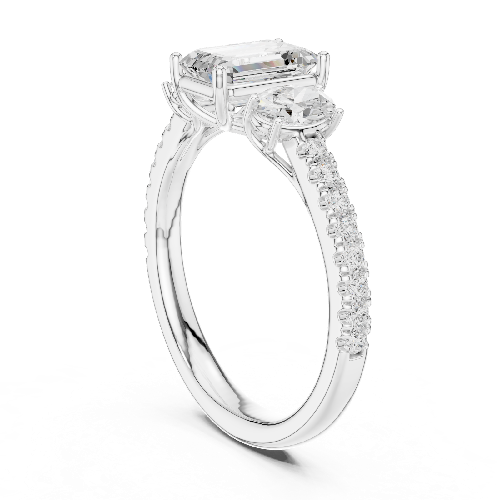 Gold Ring DDLR-706, White Gold, view 1