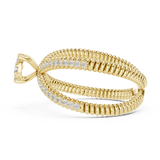 14K Solid Gold Lab Diamond Crossover Ring, Yellow Gold, view 3